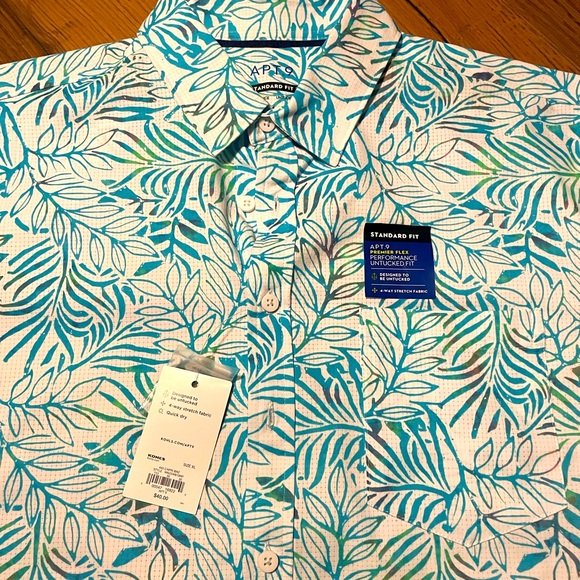 Men's Apt. 9® Untucked-Fit Performance Button-Down Shirt - Picture 3 of 4